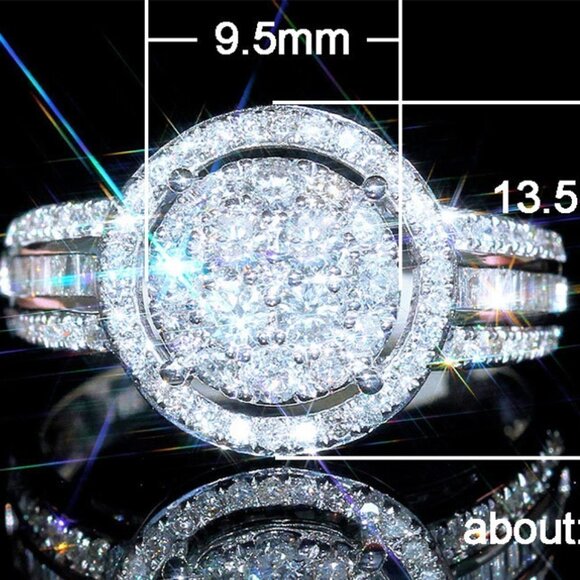 ✨ Three Layer Super Big Round Luxury Wedding Rings for Women, PD154 - Picture 8 of 8